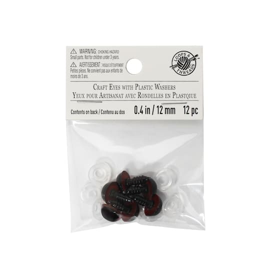 Craft Eyes with Plastic Washers Loops & Threads®, 12mm